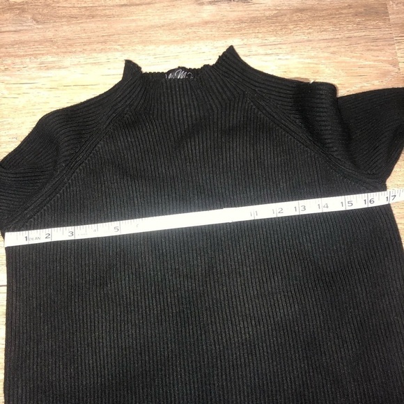 NWOT Dalia McPhee Sweater Dress Black Pleated Ombré Blue & Pink Panel 1X - Picture 6 of 8